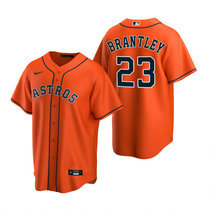 Nike Houston Astros #23 Michael Brantley Orange Game Authentic Stitched MLB Jersey