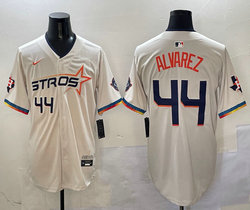 Nike Houston Astros #44 Yordan Alvarez Cream 2025 City Connect With Texas Patch Jersey
