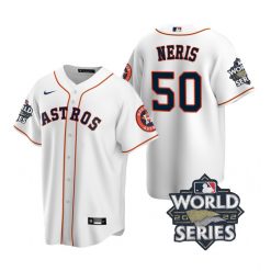 Nike Houston Astros #50 Hector Neris 2022 World Series White Game Authentic Stitched MLB Jersey