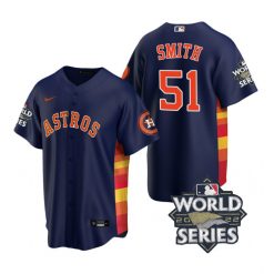 Nike Houston Astros #51 Will Smith 2022 World Series Navy Game Authentic Stitched MLB Jersey
