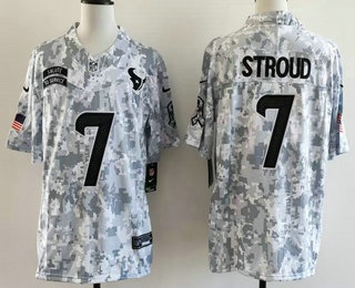 Nike Houston Texans #7 CJ Stroud Arctic Camo 2024 Salute to Service Jersey