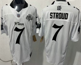 Nike Houston Texans #7 CJ Stroud Limited White Screwstan FUSE Vapor Jersey