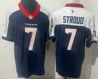 Nike Houston Texans #7 CJ Stroud Navy Blue Limited Thanksgiving Fashion FUSE Jersey