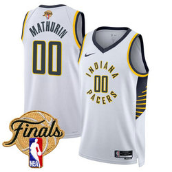 Nike Indiana Pacers #00 Bennedict Mathurin White 2025 Finals Patch NBA Jersey