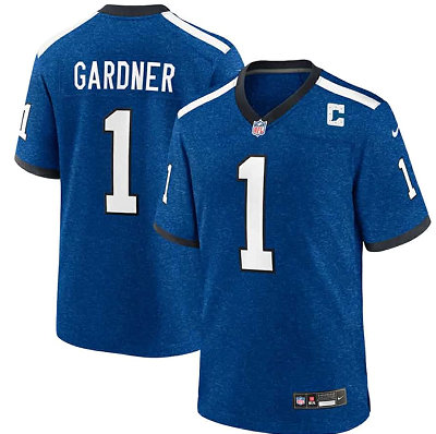 Nike Indianapolis Colts #1 Sauce Gardner Blue Throwback Stitched Football Jersey