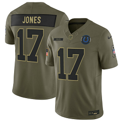 Nike Indianapolis Colts #17 Daniel Jones Olive 2025 Salute To Service Stitched Football Jersey