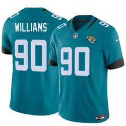 Nike Jacksonville Jaguars #90 Wesley Williams Teal 2026 Draft Authentic Stitched NFL Jersey