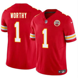 Nike Kansas City Chiefs #1 Xavier Worthy Red Vapor Untouchable Authentic stitched NFL jersey