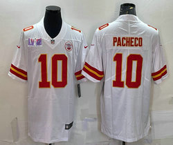 Nike Kansas City Chiefs #10 Isiah Pacheco White Vapor Untouchable With 2024 Super Bowl (LVIII ) patch Jersey