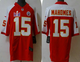 Nike Kansas City Chiefs #15 Patrick Mahomes Red 2023 F.U.S.E (Red and white sleeves) With 2024 Super Bowl (LVIII ) patch Jersey