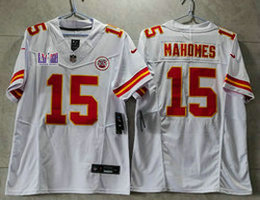 Nike Kansas City Chiefs #15 Patrick Mahomes White 2023 F.U.S.E With 2024 Super Bowl (LVIII ) patch Jersey