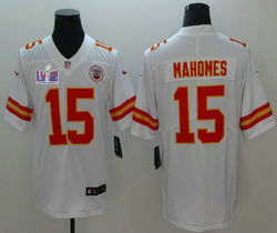 Nike Kansas City Chiefs #15 Patrick Mahomes White Vapor Untouchable With 2024 Super Bowl (LVIII ) patch Jersey
