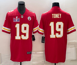 Nike Kansas City Chiefs #19 Kadarius Toney Red Vapor Untouchable With 2024 Super Bowl (LVIII ) patch Jersey