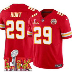 Nike Kansas City Chiefs #29 Kareem Hunt Red 24-25 Super Bowl LIX Vapor Untouchable Jersey