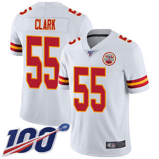 Nike Kansas City Chiefs #55 Frank Clark 100th Season White Vapor Untouchable Authentic stitched NFL jersey