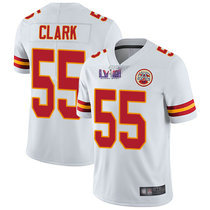 Nike Kansas City Chiefs #55 Frank Clark White Vapor Untouchable With 2024 Super Bowl (LVIII ) patch Jersey