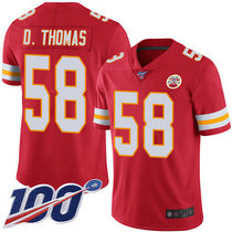 Nike Kansas City Chiefs #58 Derrick Thomas 100th Season Red Vapor Untouchable Authentic stitched NFL jersey