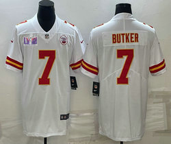 Nike Kansas City Chiefs #7 Harrison Butker White Vapor Untouchable With 2024 Super Bowl (LVIII ) patch Jersey