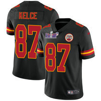 Nike Kansas City Chiefs #87 Travis Kelce Black Vapor Untouchable With 2024 Super Bowl (LVIII ) patch Jersey