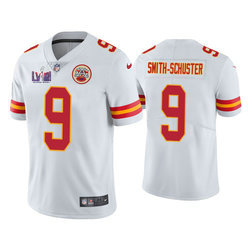 Nike Kansas City Chiefs #9 JuJu Smith-Schuster White With 2024 Super Bowl (LVIII ) patch Jersey