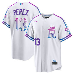 Nike Kansas City Royals #13 Salvador Perez White 2026 City MLB Jersey