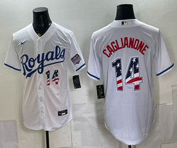 Nike Kansas City Royals #14 Jac Caglianone White 250 Fourth Of July Stadium Jersey