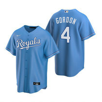 Nike Kansas City Royals #4 Alex Gordon Light Blue Game Authentic Stitched MLB Jersey