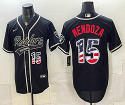 Nike Las Vegas Raiders #15 Fernando Mendoza Black National flag Baseball Jersey