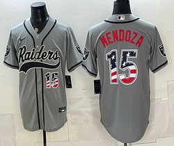 Nike Las Vegas Raiders #15 Fernando Mendoza Gray National flag Baseball Jersey