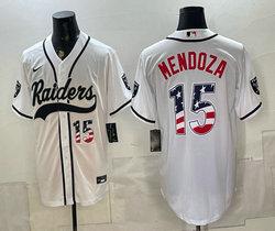 Nike Las Vegas Raiders #15 Fernando Mendoza White National flag Baseball Jersey