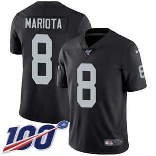 Nike Las Vegas Raiders #8 Marcus Mariota 100th Season Black Vapor Untouchable Authentic stitched NFL jersey