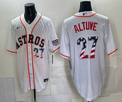 Nike Los Angeles Angels #27 Mike Trout White 250 Fourth Of July Stadium Jersey