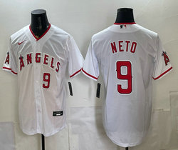Nike Los Angeles Angels #9 Zach Neto White Authentic Stitched MLB Jersey