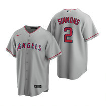 Nike Los Angeles Angels of Anaheim #2 Andrelton Simmons Gray Game Authentic stitched MLB jersey
