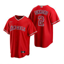 Nike Los Angeles Angels of Anaheim #2 Andrelton Simmons Red Game Authentic stitched MLB jersey