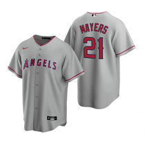 Nike Los Angeles Angels of Anaheim #21 Mike Mayers Gray Game Authentic stitched MLB jersey