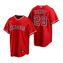 Nike Los Angeles Angels of Anaheim #28 Andrew Heaney Red Game Authentic stitched MLB jersey