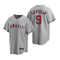Nike Los Angeles Angels of Anaheim #9 Tommy La Stella Gray Game Authentic stitched MLB jersey