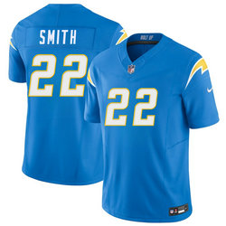 Nike Los Angeles Chargers #22 Genesis Smith Blue Stitched Football Jersey