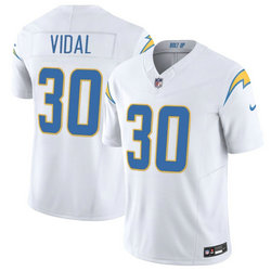 Nike Los Angeles Chargers #30 Kimani Vidal White Stitched Football Jersey