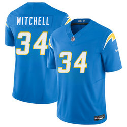 Nike Los Angeles Chargers #34 Keaton Mitchell Blue Stitched Football Jersey