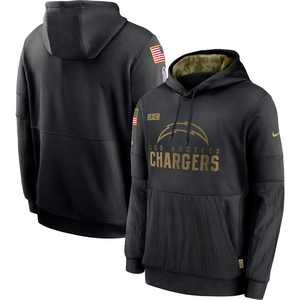 Nike Los Angeles Chargers 2020 Black Salute to Service Pullover Hoodie