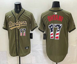 Nike Los Angeles Dodgers #17 Shohei Ohtani Olive 2026 Armed Forces Day 250 Fourth Of July Jersey