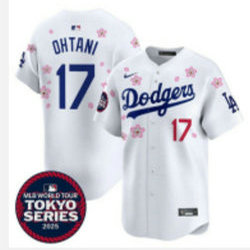 Nike Los Angeles Dodgers #17 Shohei Ohtani White 2025 Tokyo Series MLB Jersey