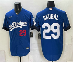 Nike Los Angeles Dodgers #29 Tarik Skubal Royal City Connect Stitched Baseball Jersey