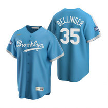 Nike Los Angeles Dodgers #35 Cody Bellinger Light Blue 2020 World Series Champions Cooperstown Collection Jersey