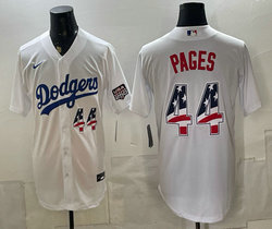 Nike Los Angeles Dodgers #44 Vicente Padilla White 250 Fourth Of July Stadium Jersey