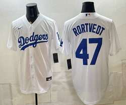 Nike Los Angeles Dodgers #47 Ben Rortvedt White Authentic Stitched MLB Jersey