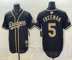 Nike Los Angeles Dodgers #5 Freddie Freeman Black Military Appreciation Game Day Jersey