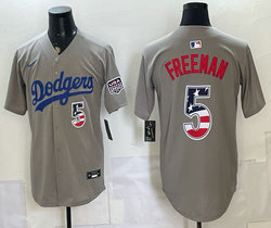 Nike Los Angeles Dodgers #5 Freddie Freeman Gray 2026 Armed Forces Day 250 Fourth of July MLB Jerseys